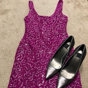Party Dress-Magenta with sequins